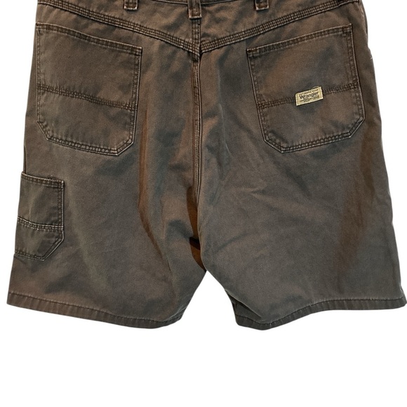 Wrangler Shorts Mens 38 Gray Duck Canvas Carpenter Utility Workwear Outdoors - Picture 2 of 6